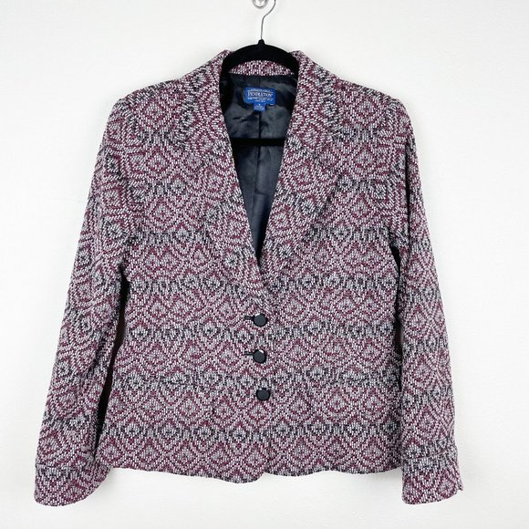 Pendleton Virgin Wool 3-Button Geometric Blazer - Picture 1 of 5
